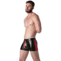 LEADER Short avec zip Brut Noir-Rouge